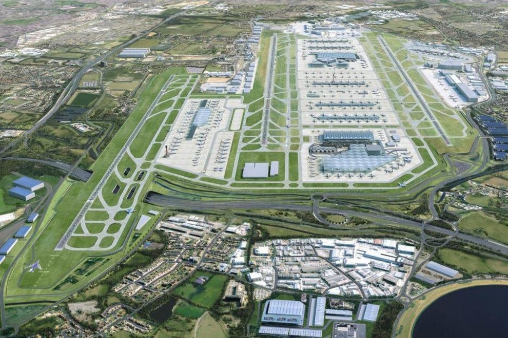 <p>Dream destination? The proposed third runway at Heathrow, shown on the left</p>